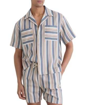 Men's Celeste Stripe Twin Pocket Cuban Shirt