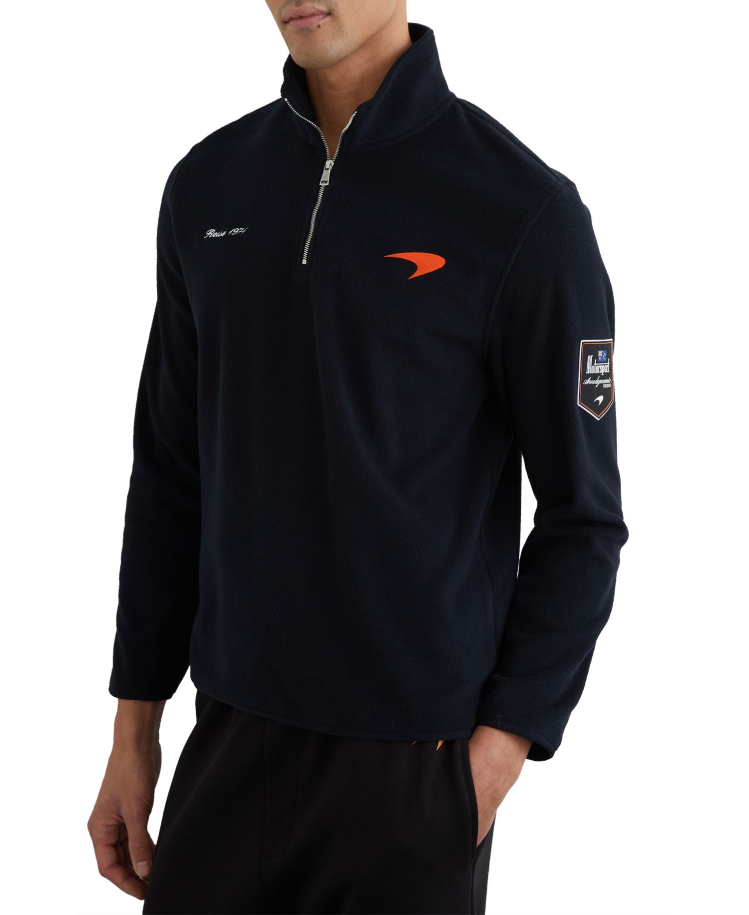 Men's Meros Half Zip Mclaren Embroidered Fleece Polo Shirt