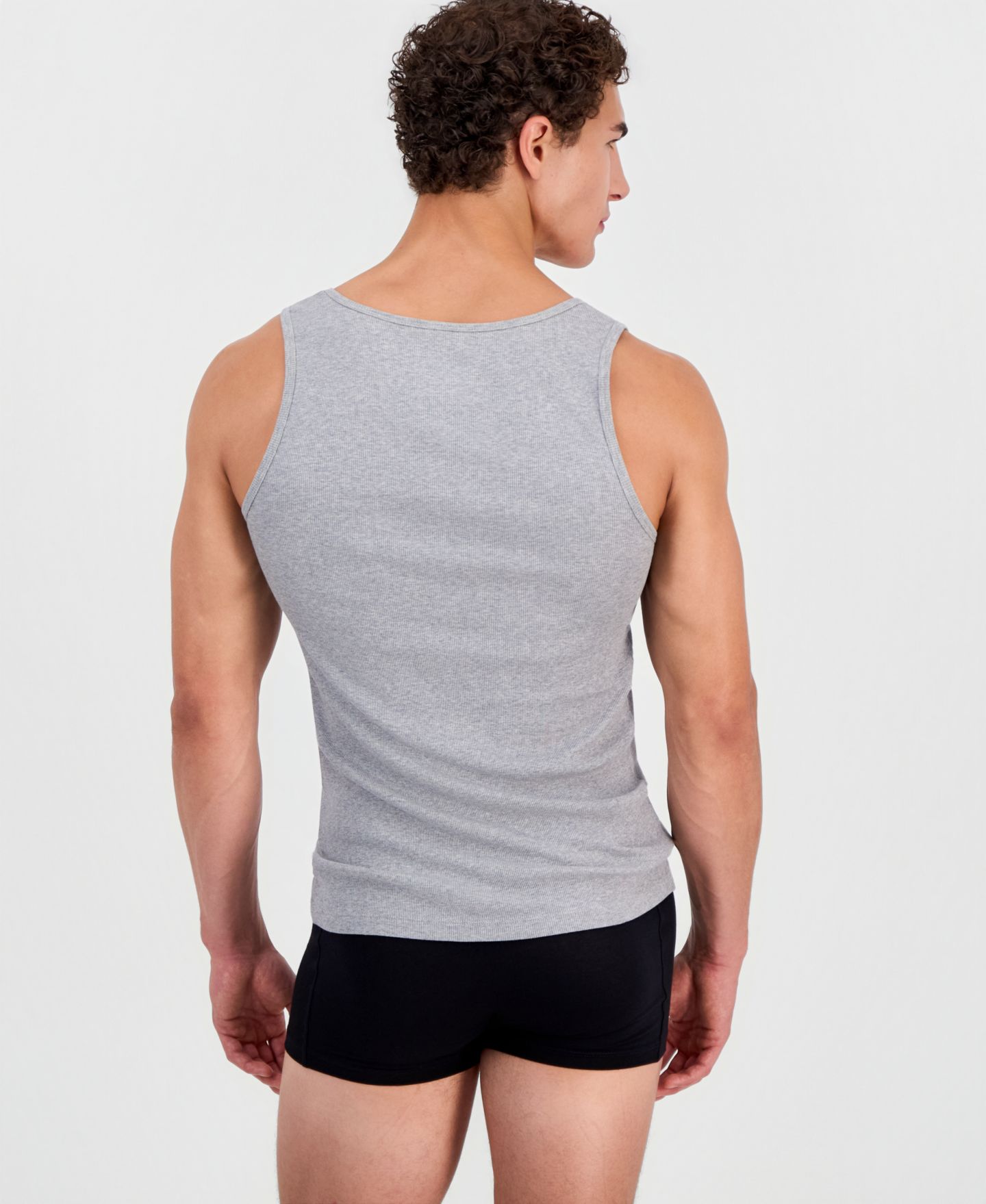Мужские топы Hugo Boss Ribbed Tank Tops, Pack of 3, цвет: Белый — фото 7