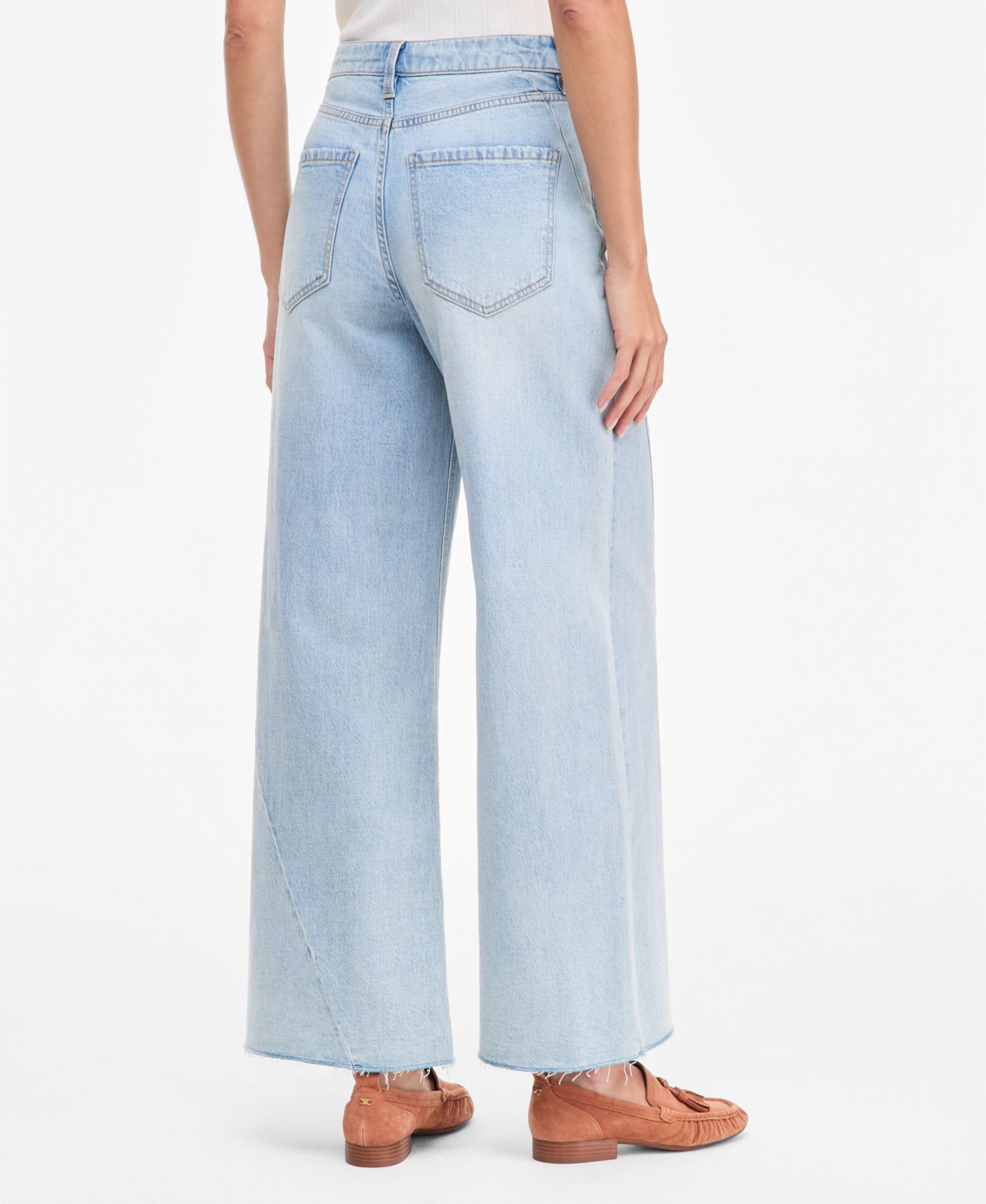 Women's High-Rise Twist Seam Wide-Leg Jeans, Regular & Short