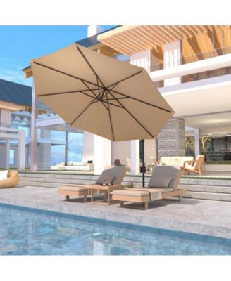 10 Feet Cantilever Umbrella, Easy Tilt, 99.9 Percentage UV Protection, Iron Frame for Garden, Pool, Backyard