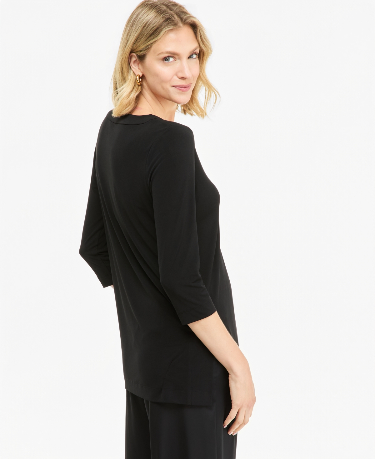 Jm Collection Women's V-Neck 3/4-Sleeve Knit Tunic, Macy's Exclusive