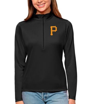 Women's Black Pittsburgh Pirates Tribute Quarter-Zip Pullover Top