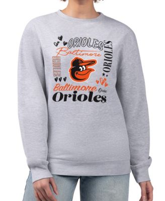 Women's Heather Gray Baltimore Orioles Collage Team Graphic Fleece Pullover Hoodie