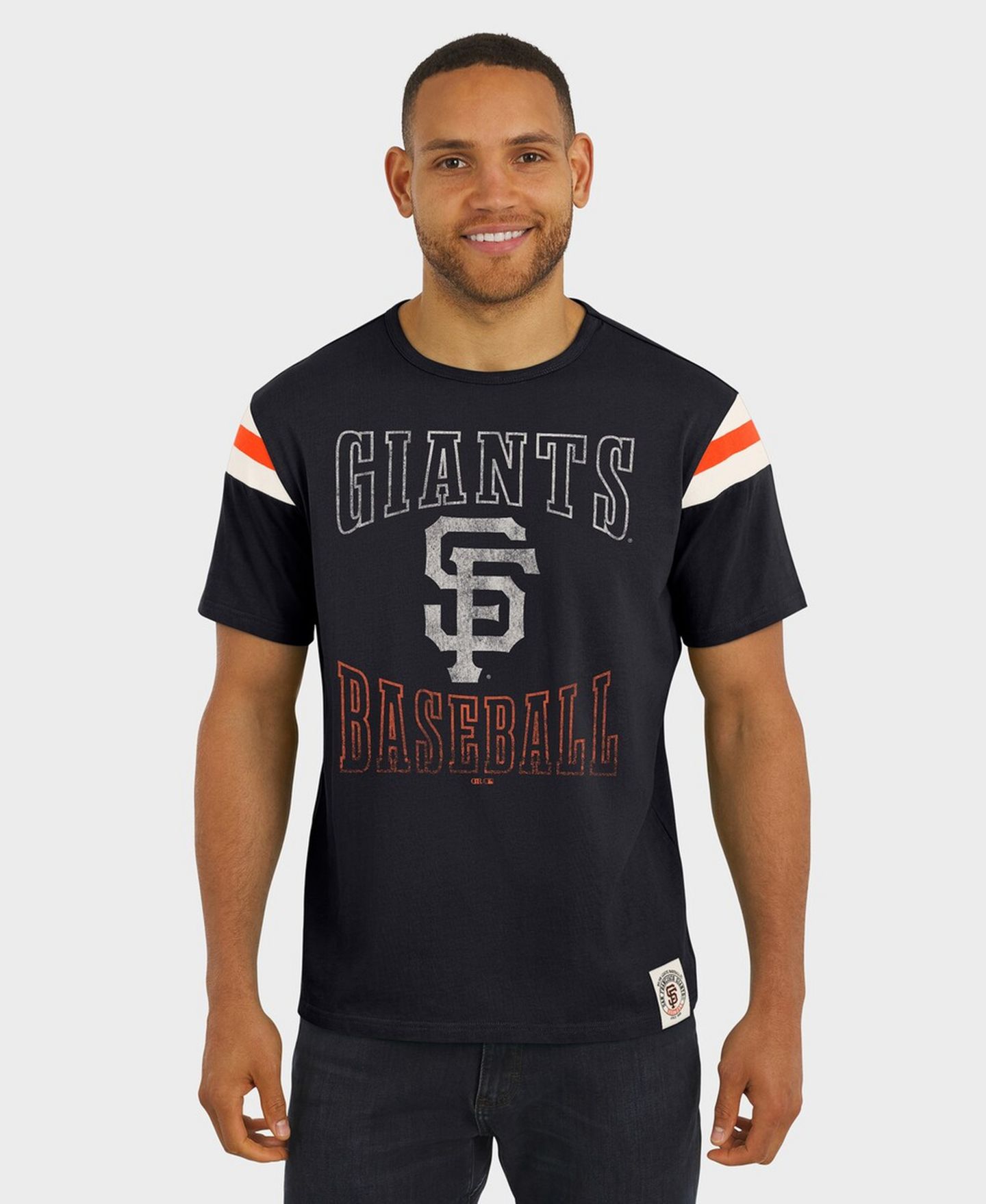 Мужская футболка Fanatics Darius Rucker Collection By Black San Francisco Giants Distressed Sleeve Stripe — фото 4
