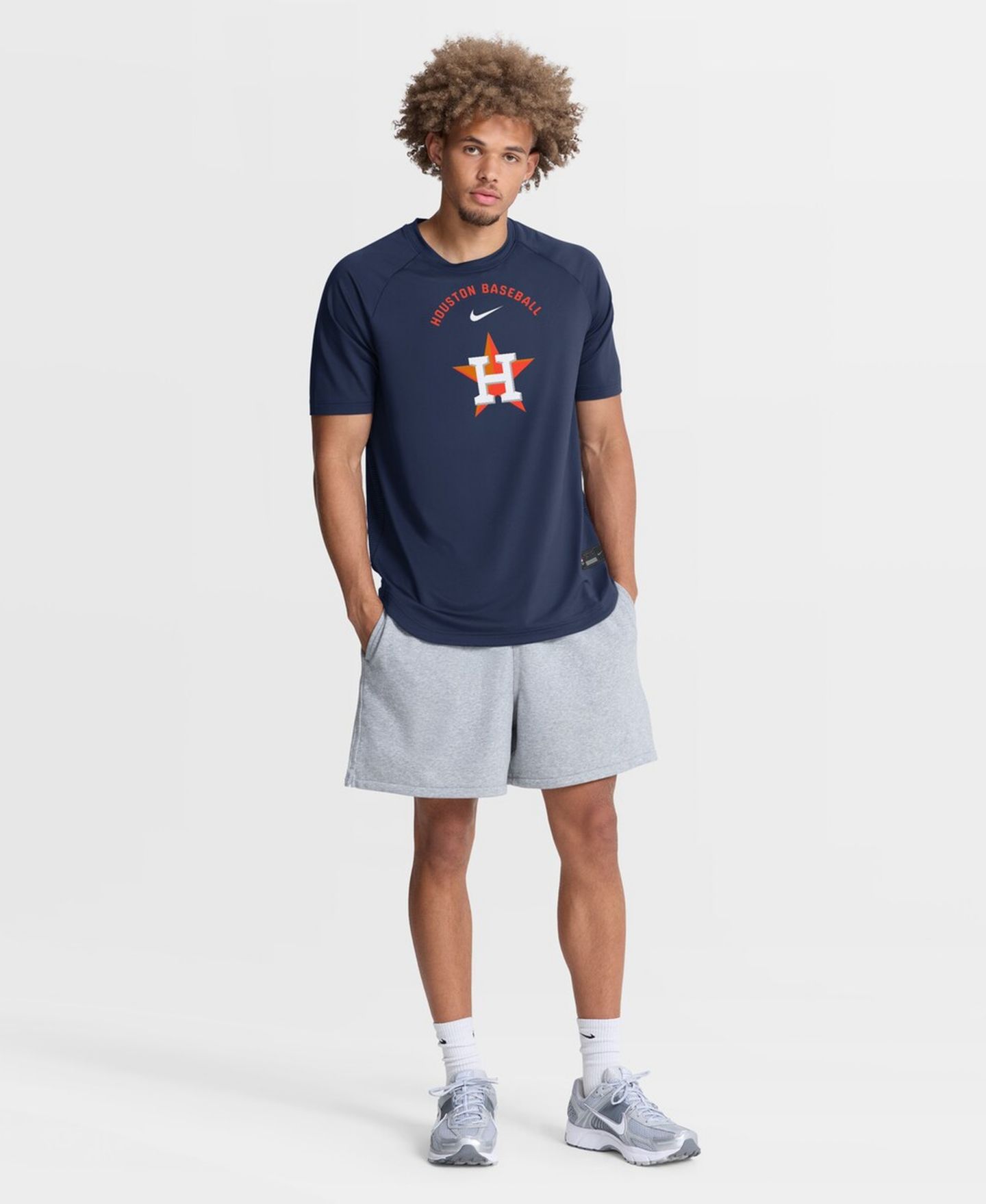 Мужская футболка Nike Navy Houston Astros Authentic Collection Batting Practice Pre-Game Raglan Dri-FIT — фото 4