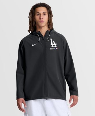 Men's Black Los Angeles Dodgers Authentic Collection Raglan Therma-FIT Full-Zip Hooded Jacket