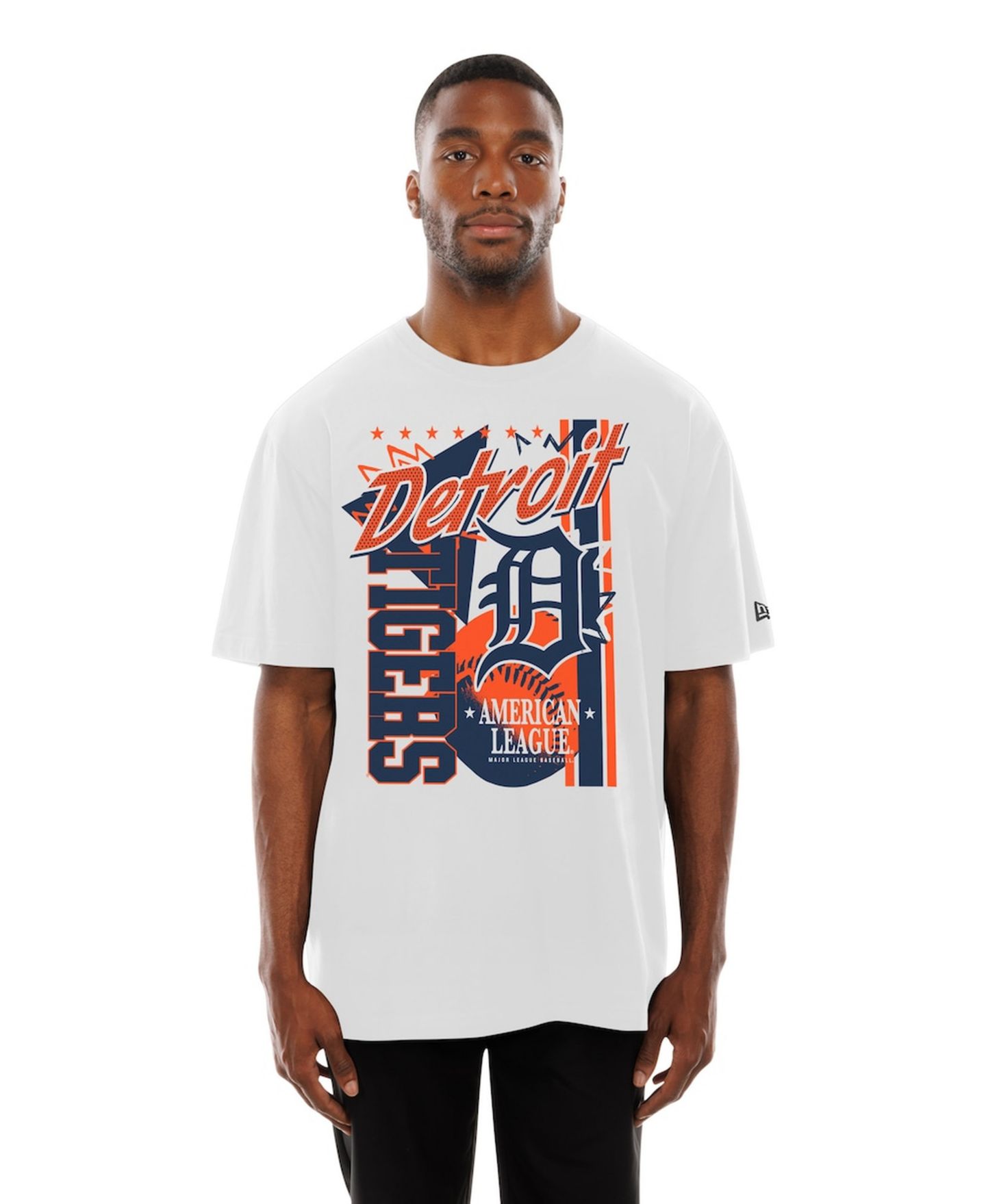 Мужская футболка New Era White Detroit Tigers Big Graphic Domestic — фото 4