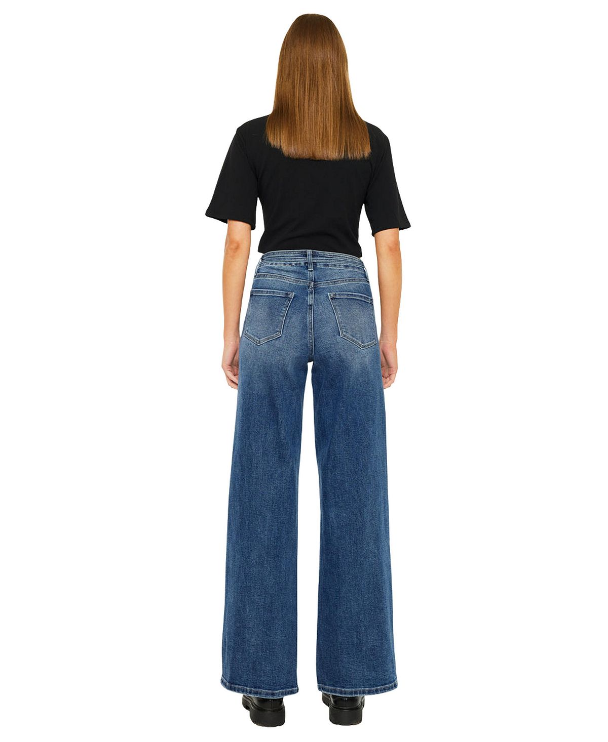 KanCan Women's Leah Ultra High Rise Wide Leg Jeans view 3 — MAYCSS fashion products
