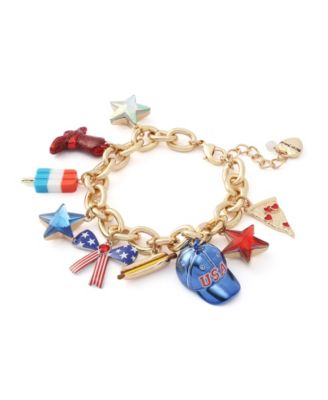 Faux Stone Americana Mixed Charm Bracelet