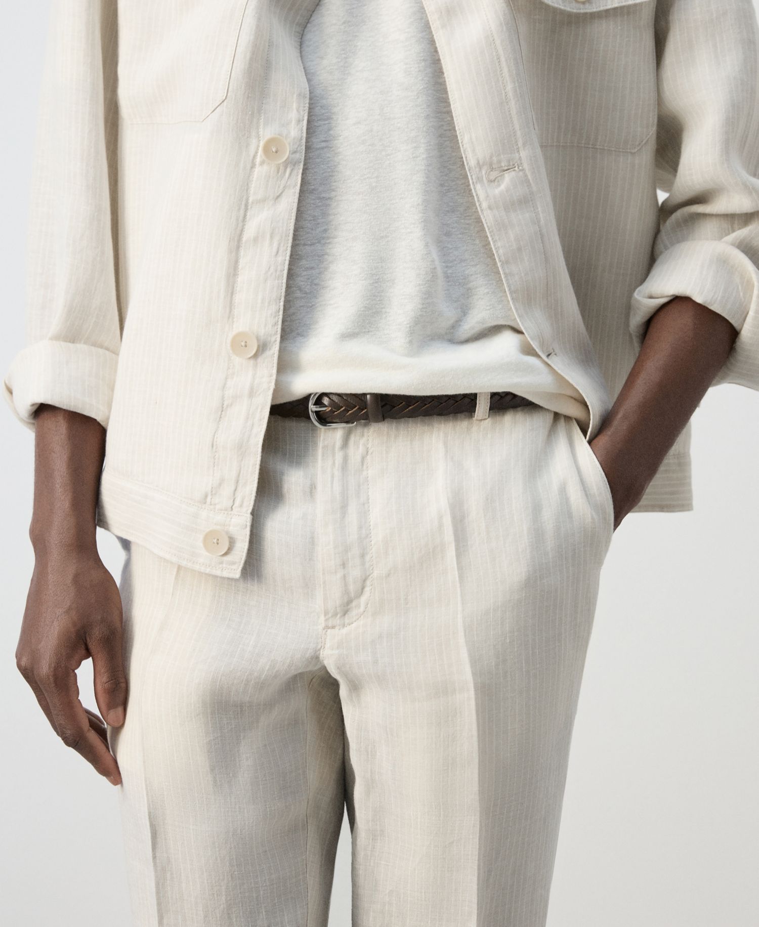 Men's Linen Striped Pants