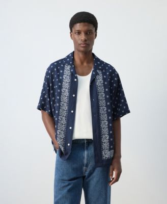 Men's Printed Fluid Regular-Fit Shirt