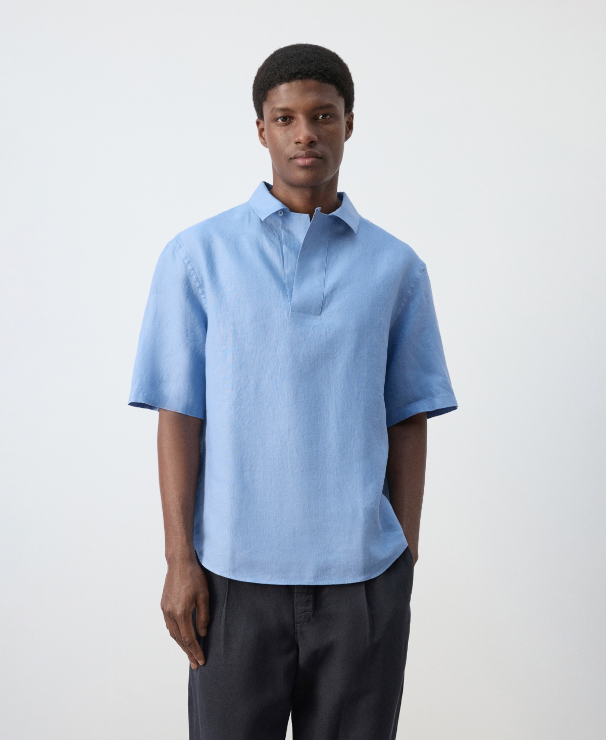 Mango Men's Linen Polo Shirt