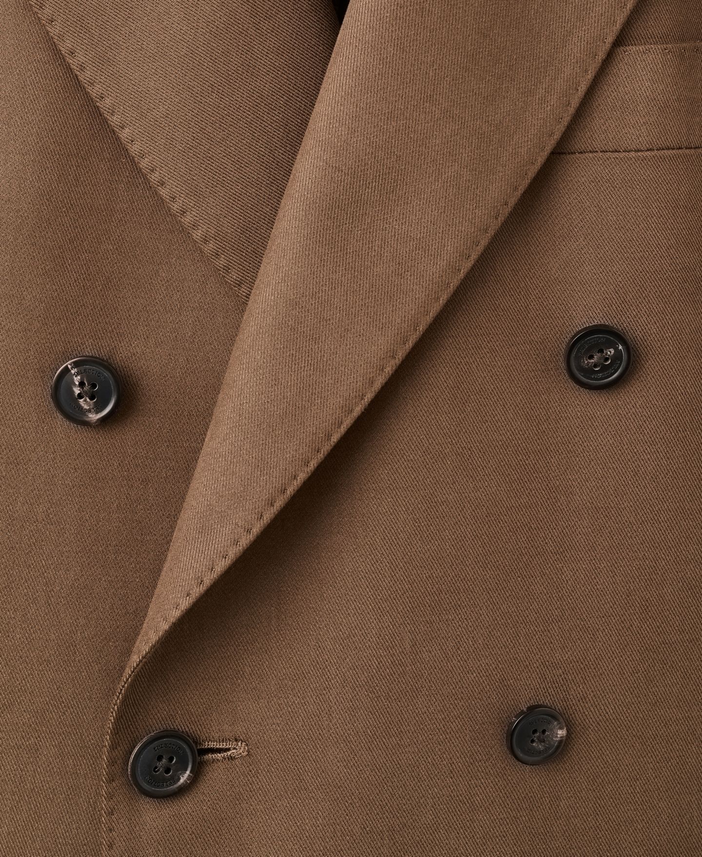 Мужской пиджак MANGO Double-Breasted Lyocell and Cotton Suit, цвет: Коричневый — фото 7