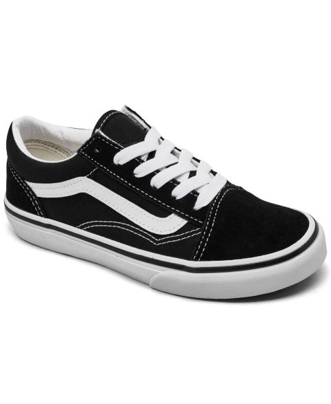 Кроссовки Vans Old Skool Lifestyle Sneakers from Finish Line для мальчиков, цвет: Чёрный / Белый