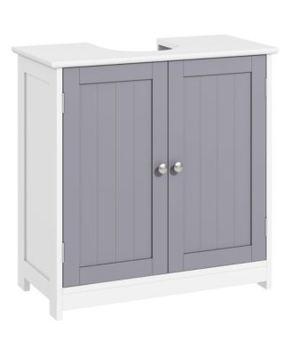 Pedestal Sink Storage Cabinet, Bathroom Sink Cabinet with U-Shape Cut-Out and Adjustable Shelf
