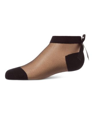 Baby Girls Silky-Sheer Micro-Mesh Ankle Sock with Satin Bow