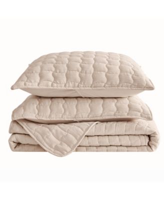 Linery and Co. Gauze Wave Stitched Quilt Set With Shams