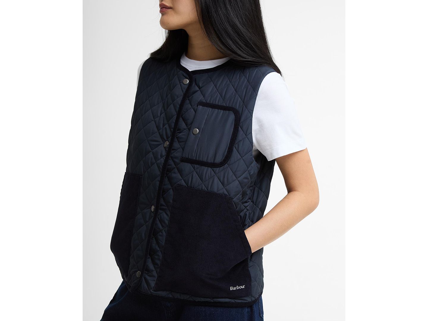 Женская куртка Barbour Thulby Quilted Gilet, цвет: Тёмный тёмно-синий — фото 3