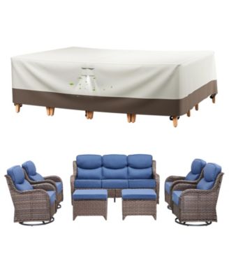 Rectangle Patio Furniture Cover Waterproof Outdoor Dining Table and Chair Cover Anti-UV Outside Sectional Sofa Set Covers