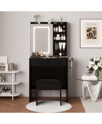 Elegant Bedroom Vanity Table and Chair Set, Stylish Makeup Dressing Table, Comfortable Seat, Ideal for Home Decor and Organization