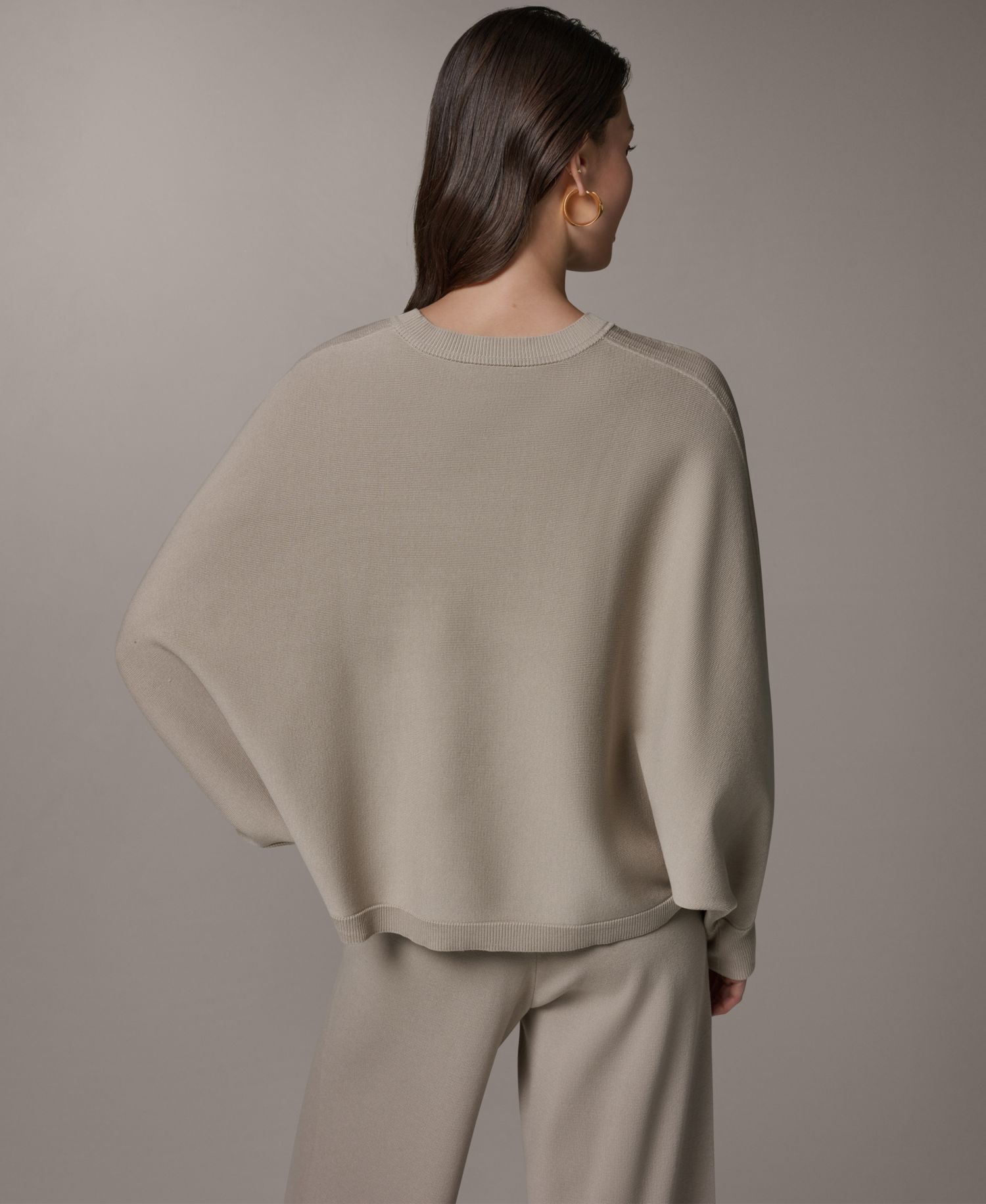 Women's Oversized Dolman-Sleeve Crewneck Sweater