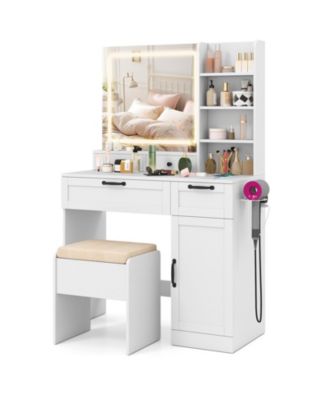 Vanity Set with Mirror and 3 Lighting Modes for Makeup