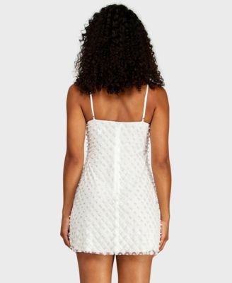 macy's white bodycon dress Macys: TEEN White Lace Back Asymmetrical Bodycon