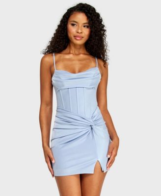 juniors' blue party dress CHICTRY Girls Chiffon Sleeveless Formal Dress Juniors V Neck Bridesmaid  Dress Cascading Ruffle Birthday Party Gown Navy Blue 16