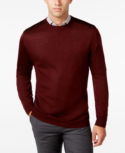 Ryan Seacrest Distinction Men's Contrast-Shoulder Sweater, Only at Macy's