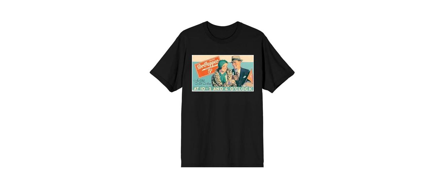 Мужская футболка Dr. Pepper Vintage Advertisement Black Short Sleeve Tee-L, цвет: Чёрный — фото 5