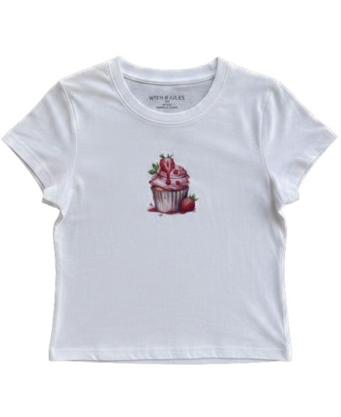 Футболка With Jules Cupcake Graphic T-Shirt для девочек, цвет: Белый