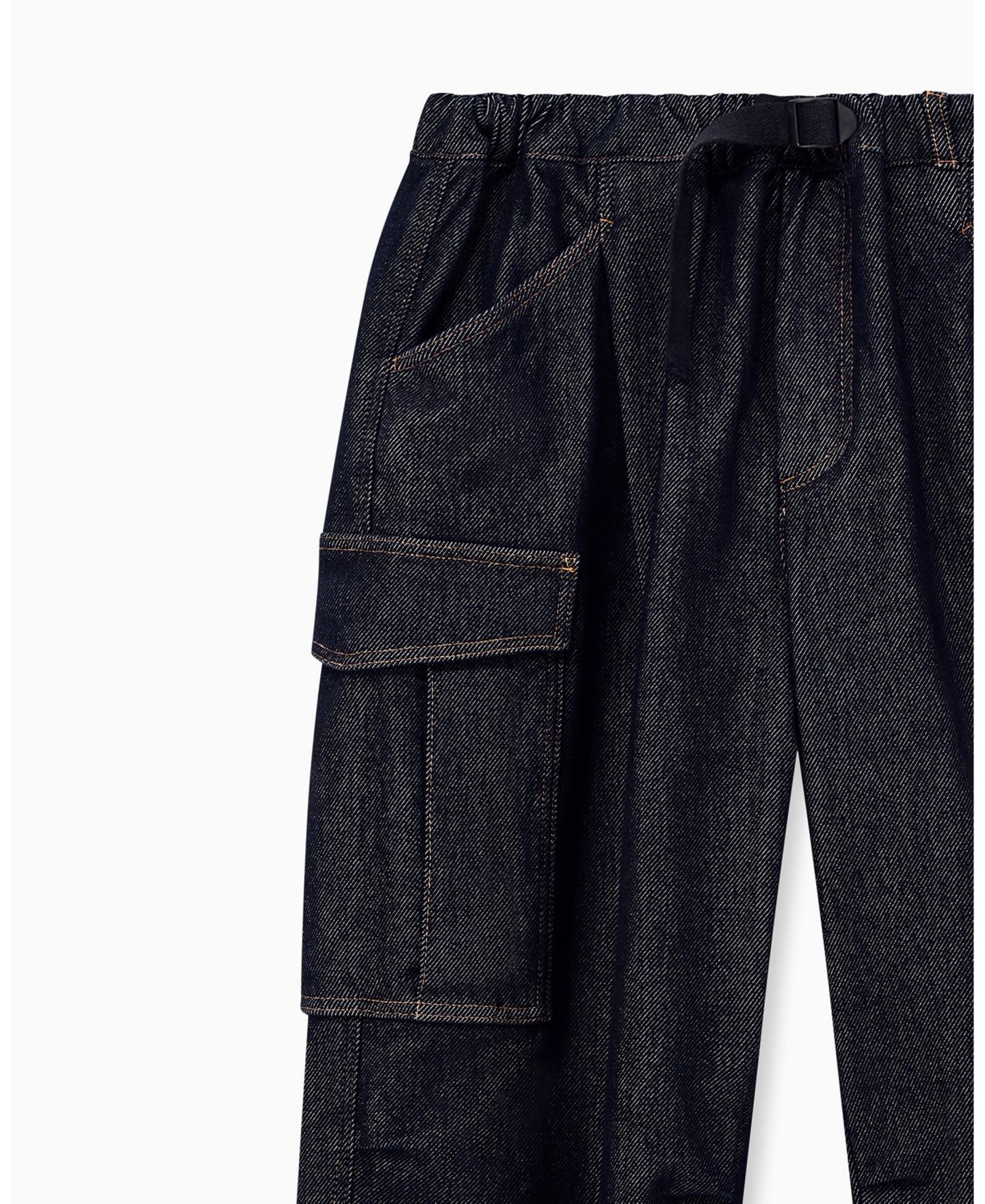 Мужские брюки A|X Armani Exchange Stretch Cotton Cargo Denim, цвет: Синий джинсовый — фото 4