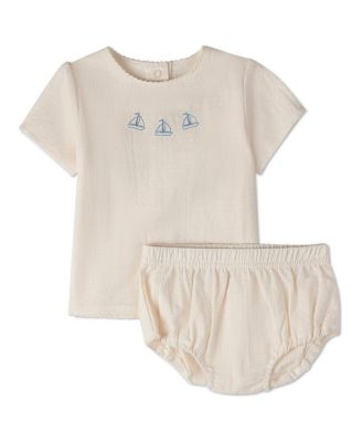 Baby Girls 2 Piece "Set The Sail" 100 percentage Cotton Bloomer Set