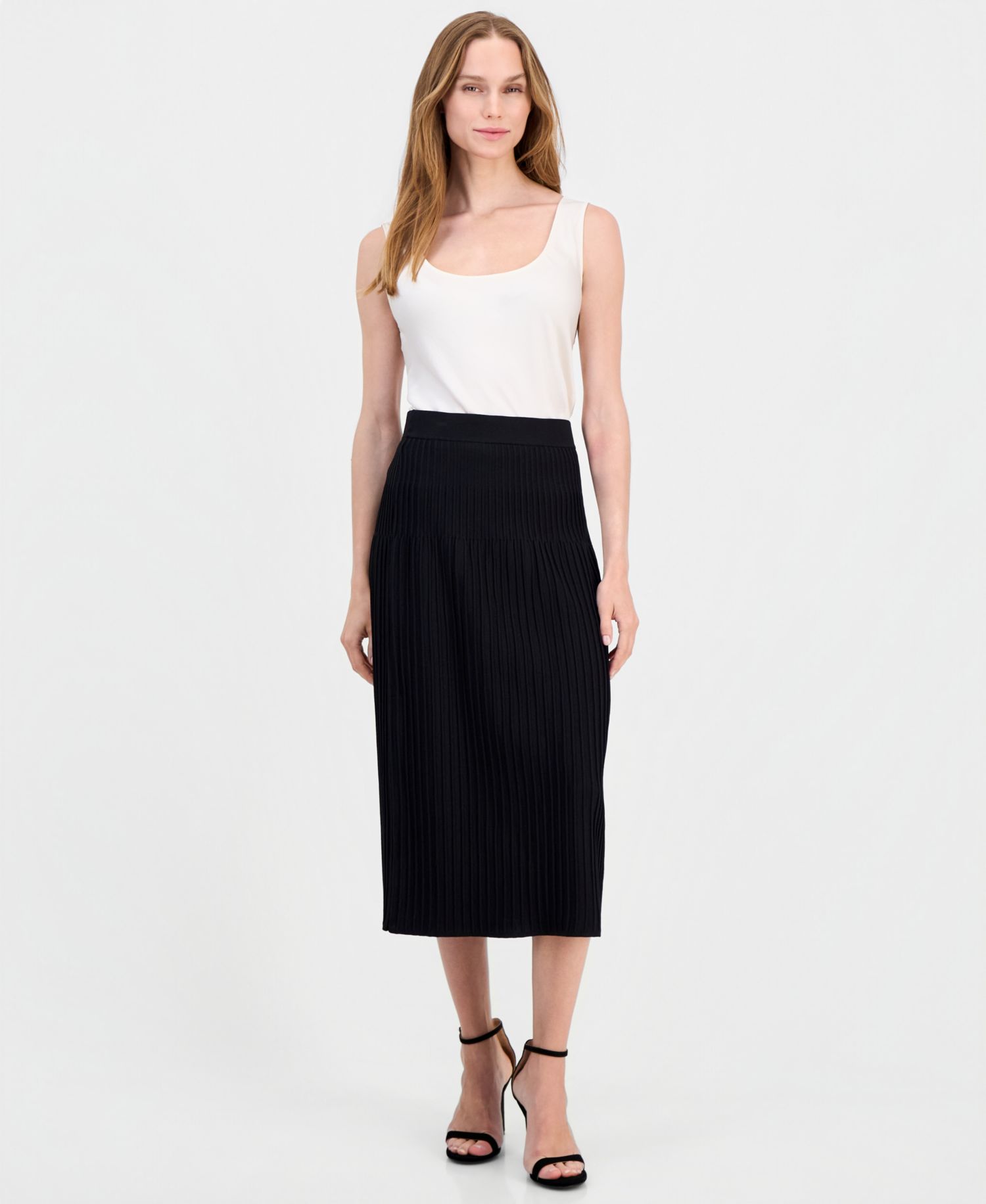 Women's Pull-On Pleated A-Line Sweater Skirt