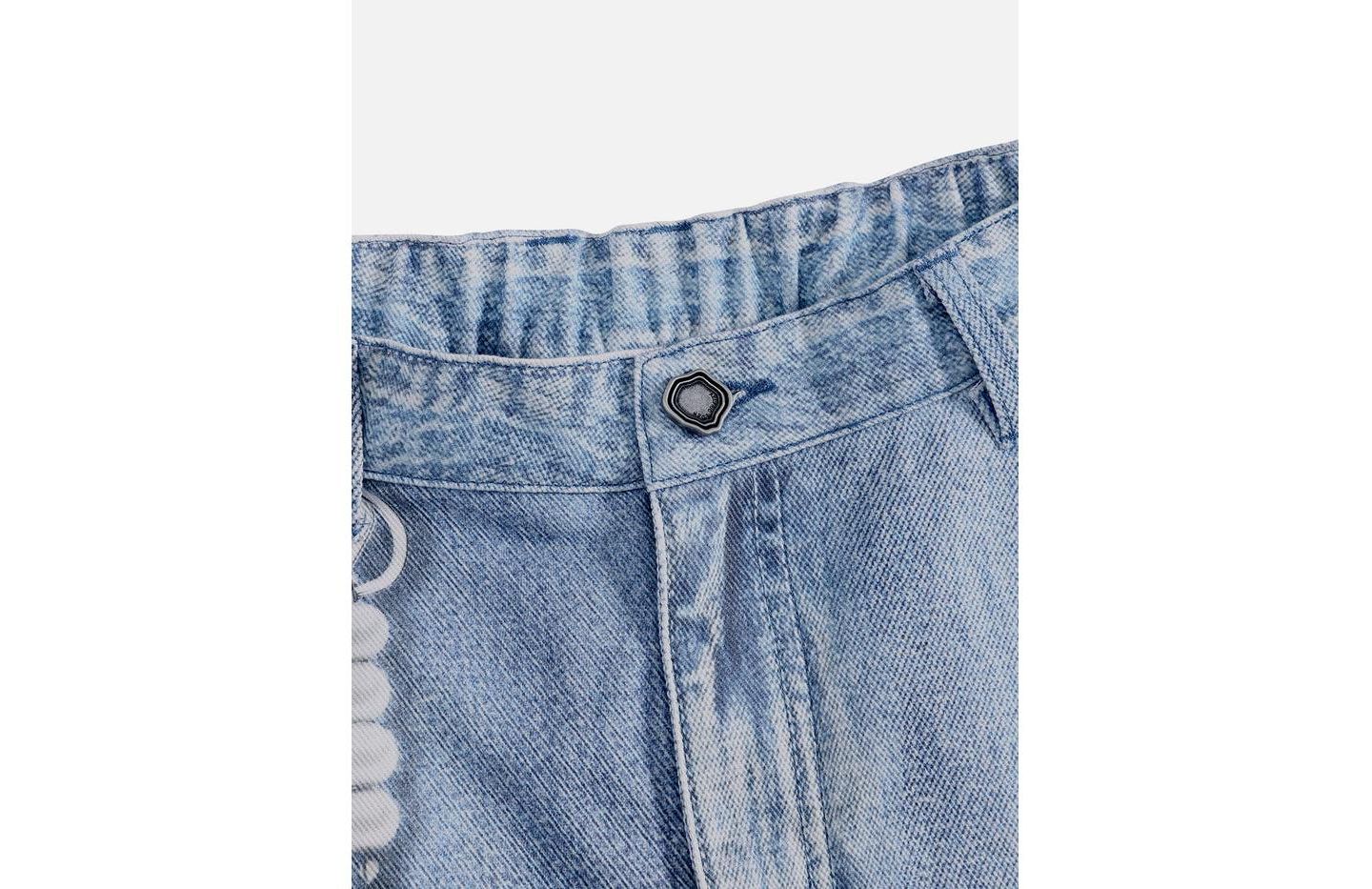 Женские шорты AELFRIC EDEN Plaid Panel Chain Jorts, цвет: Синий — фото 4