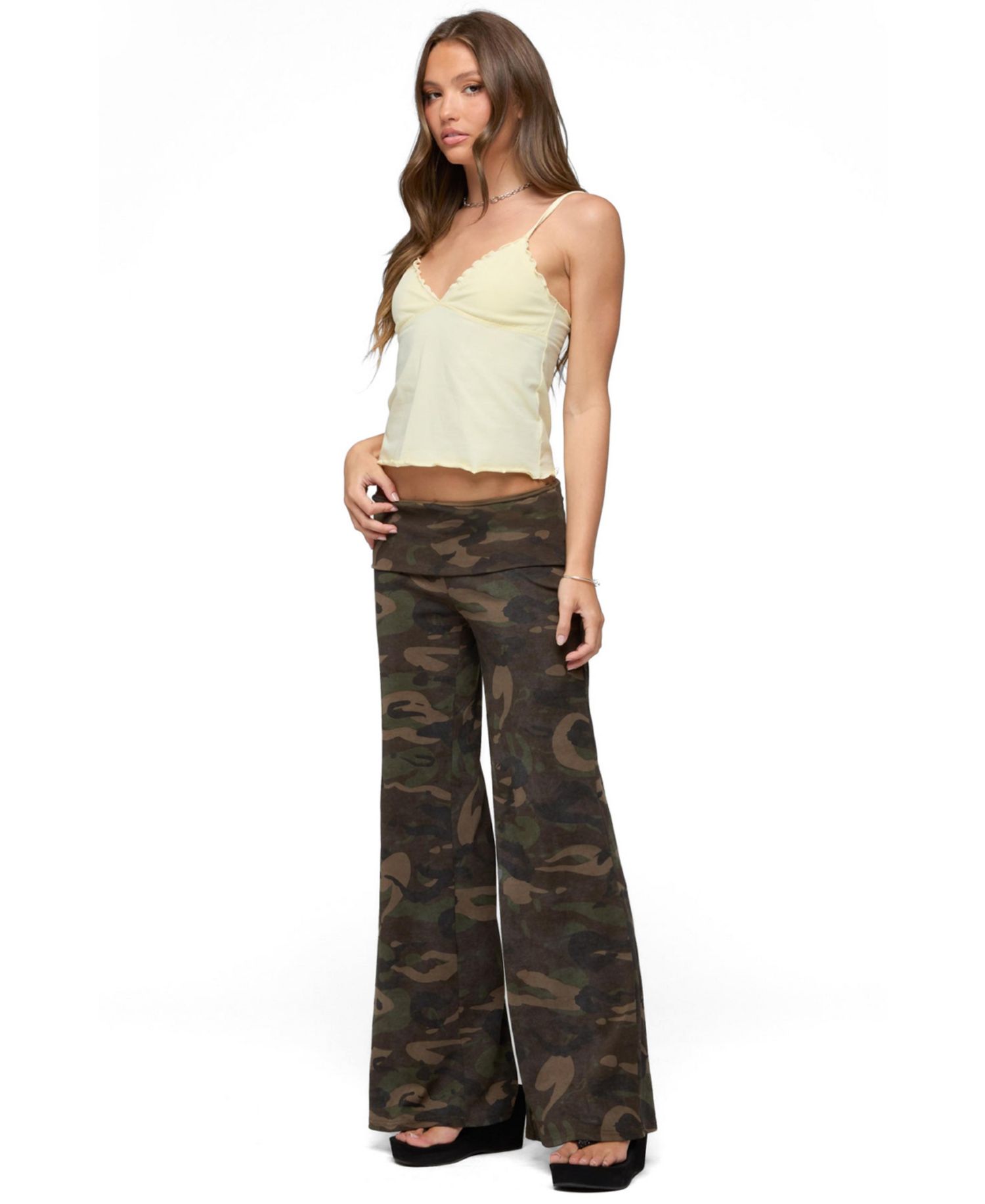Women's Lumielle Camo Wide Leg Foldover Pants