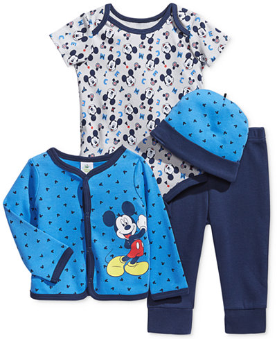 Nannette Baby Boys' 4-Pc. Mickey Mouse Hat, Jacket, Bodysuit & Pants Set