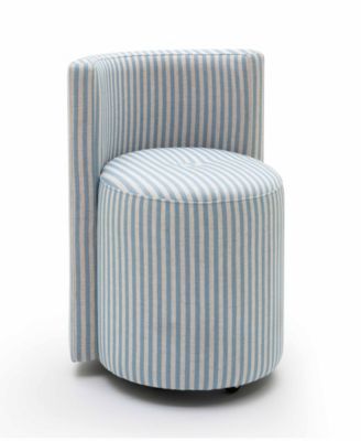 Alyssa 27.6" Fabric Striped Linen Rolling Desk Chair