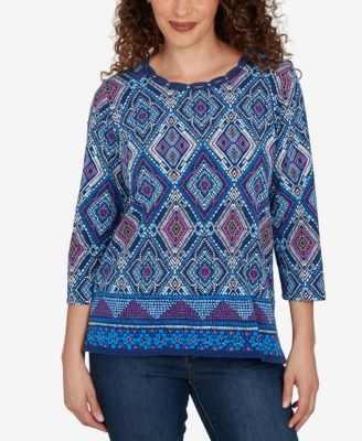 Petite Kaleidoscope Print Knit Top