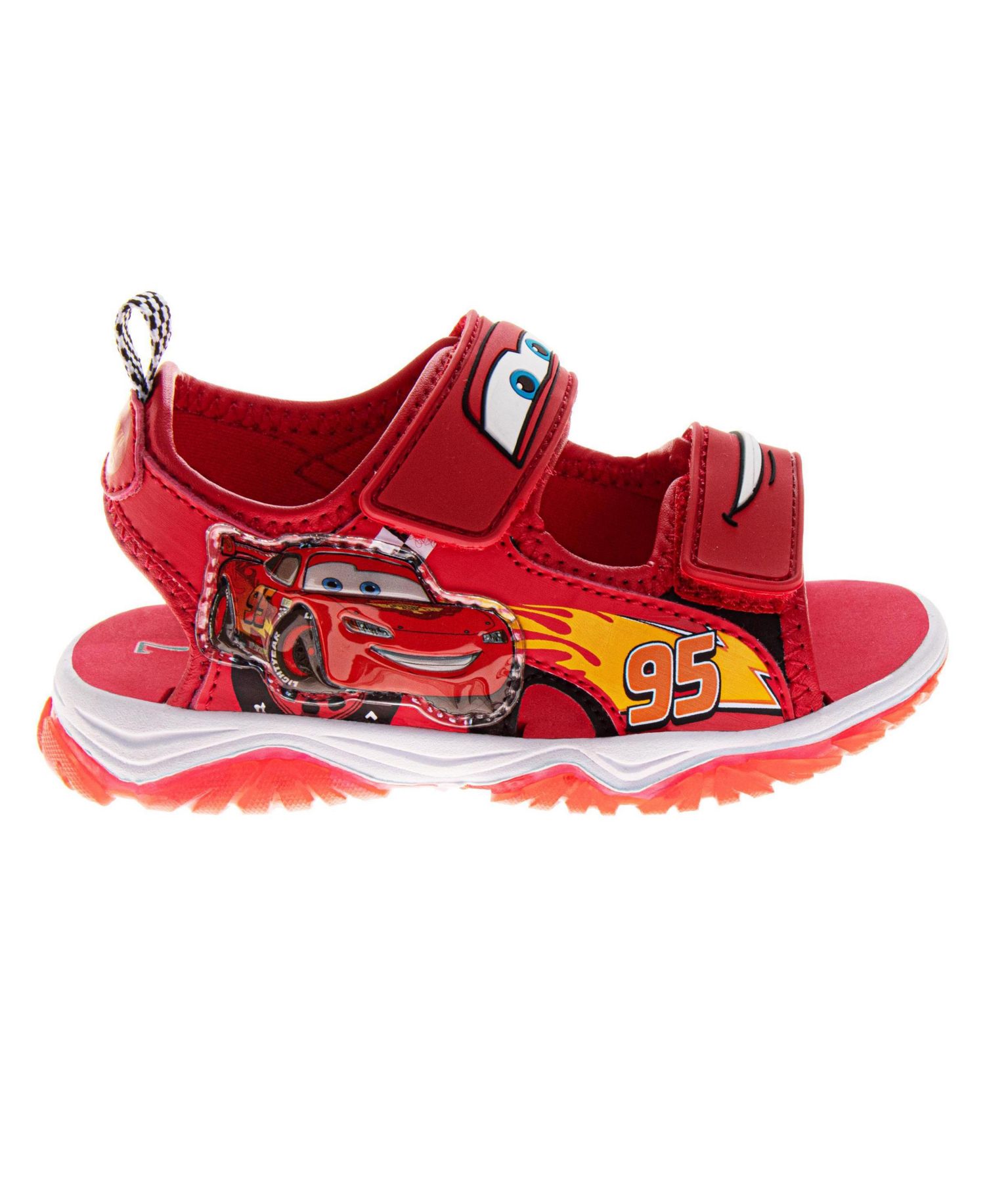 Little Boys Pixar Cars Open-Toe Light-Up Sport Sandals, Hook and Loop Outdoor Sandals Featuring Lightning McQueen (Toddler/Little Kid)