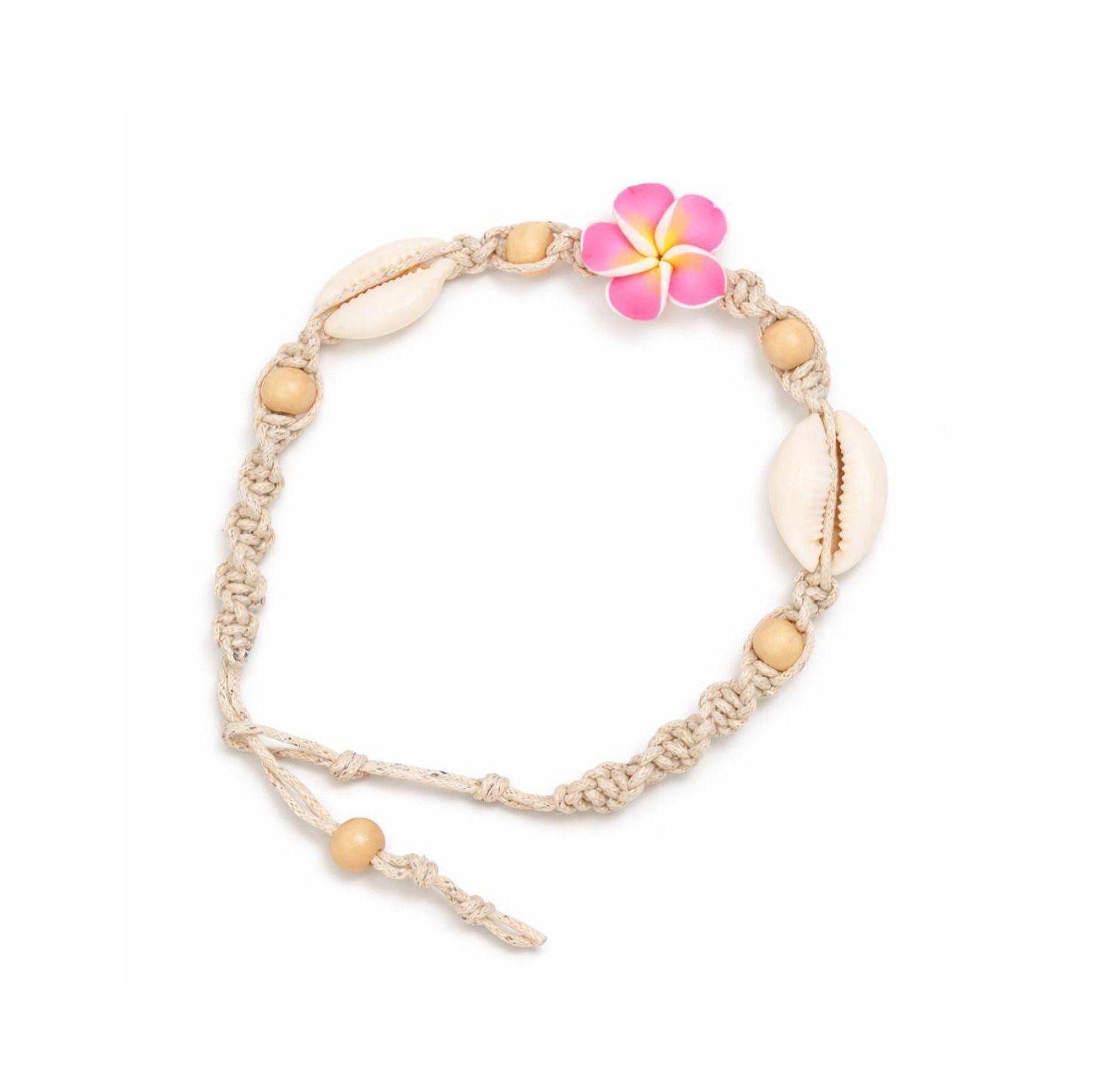 Women's Beaded Shell Flower Anklet