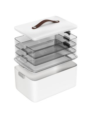 4-Tier StorBox Latch Bin Leather Handle