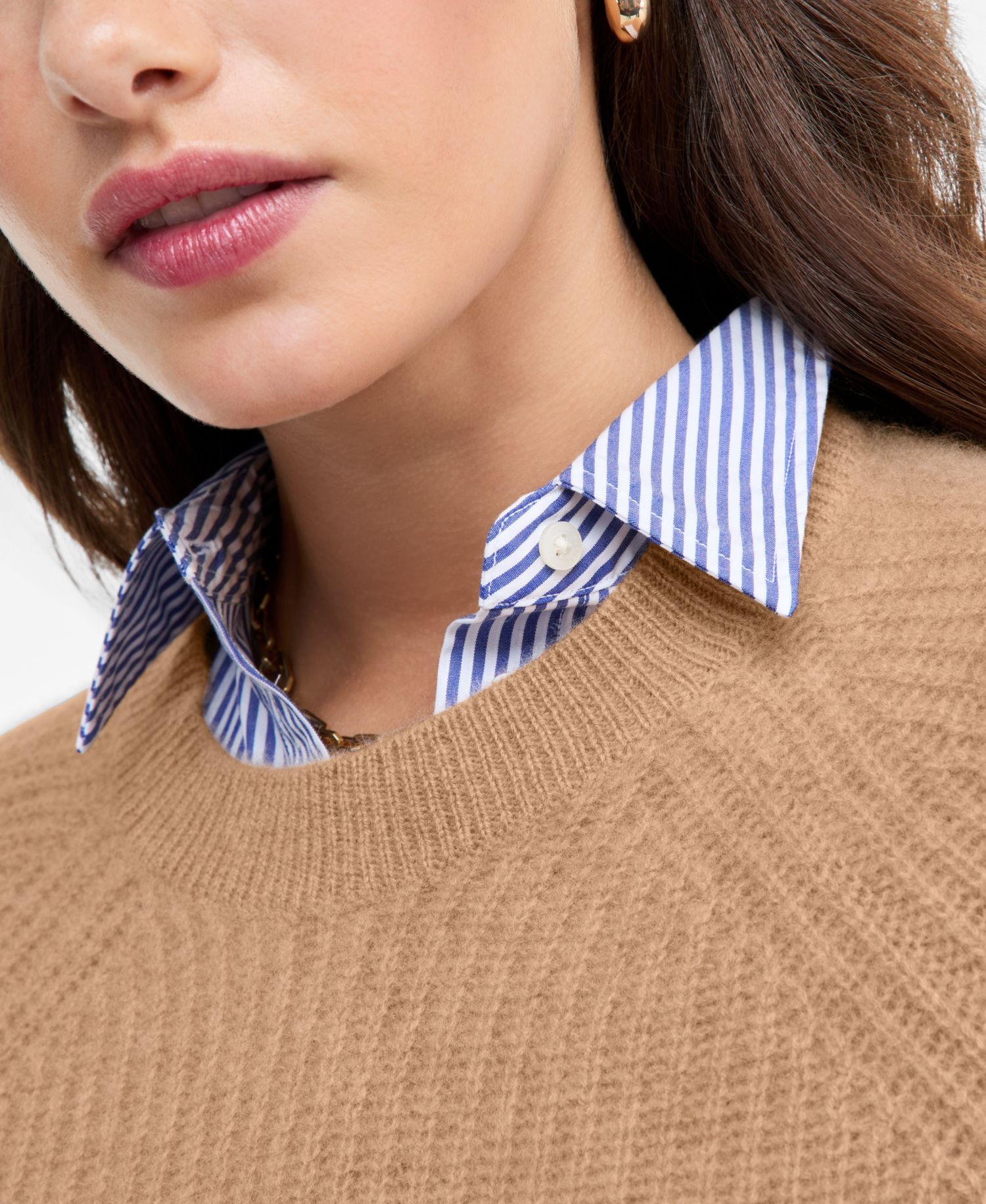 Plus Size 100% Cashmere Shaker Stitch Crewneck Sweater
