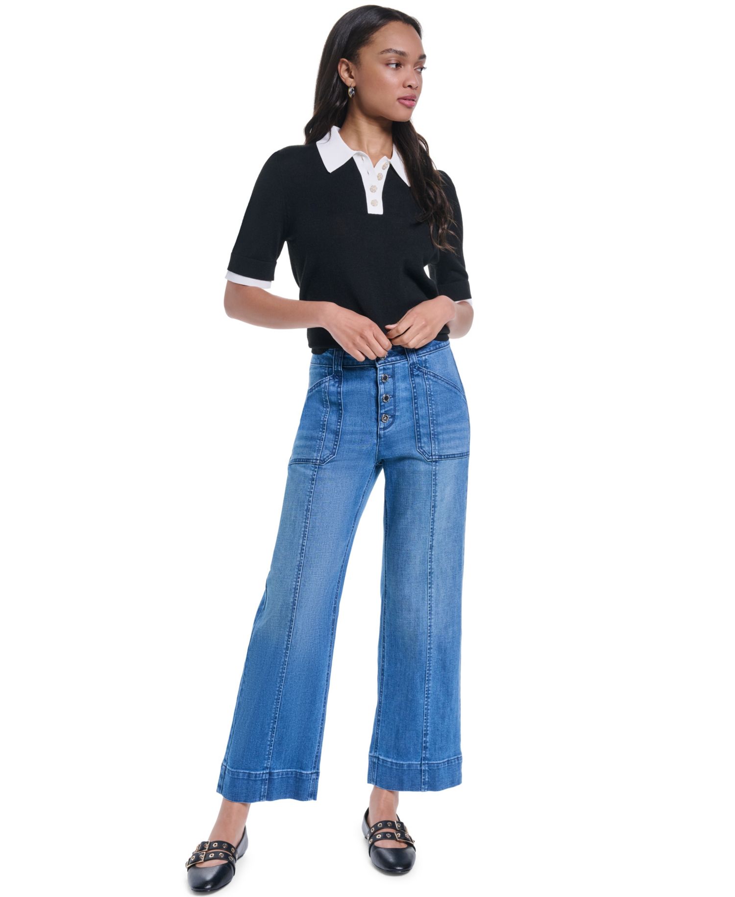 Petite Button-Fly Jeans