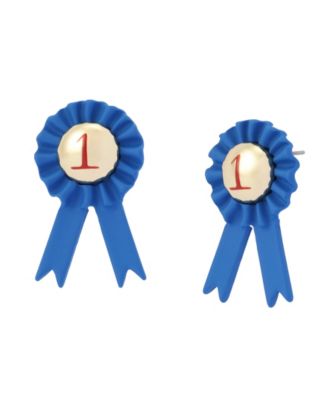 Blue Best In Class Blue Ribbon Stud Earrings