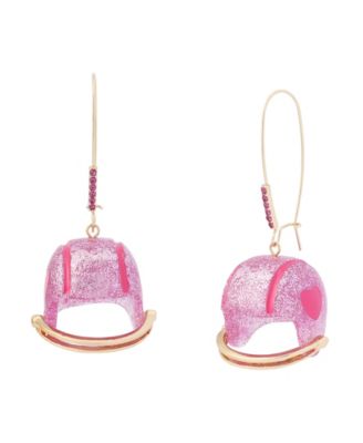 Faux-Stone Football Helmet Dangle Earrings