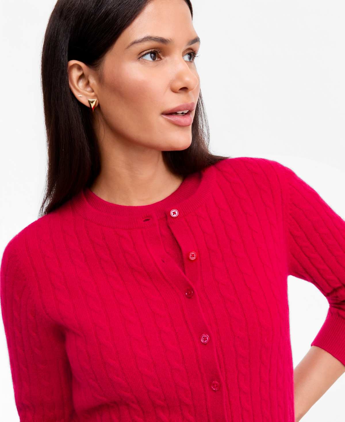 Charter Club Women's 100% Cashmere Baby Cable-Knit Crewneck Cardigan, Macy's Exclusive