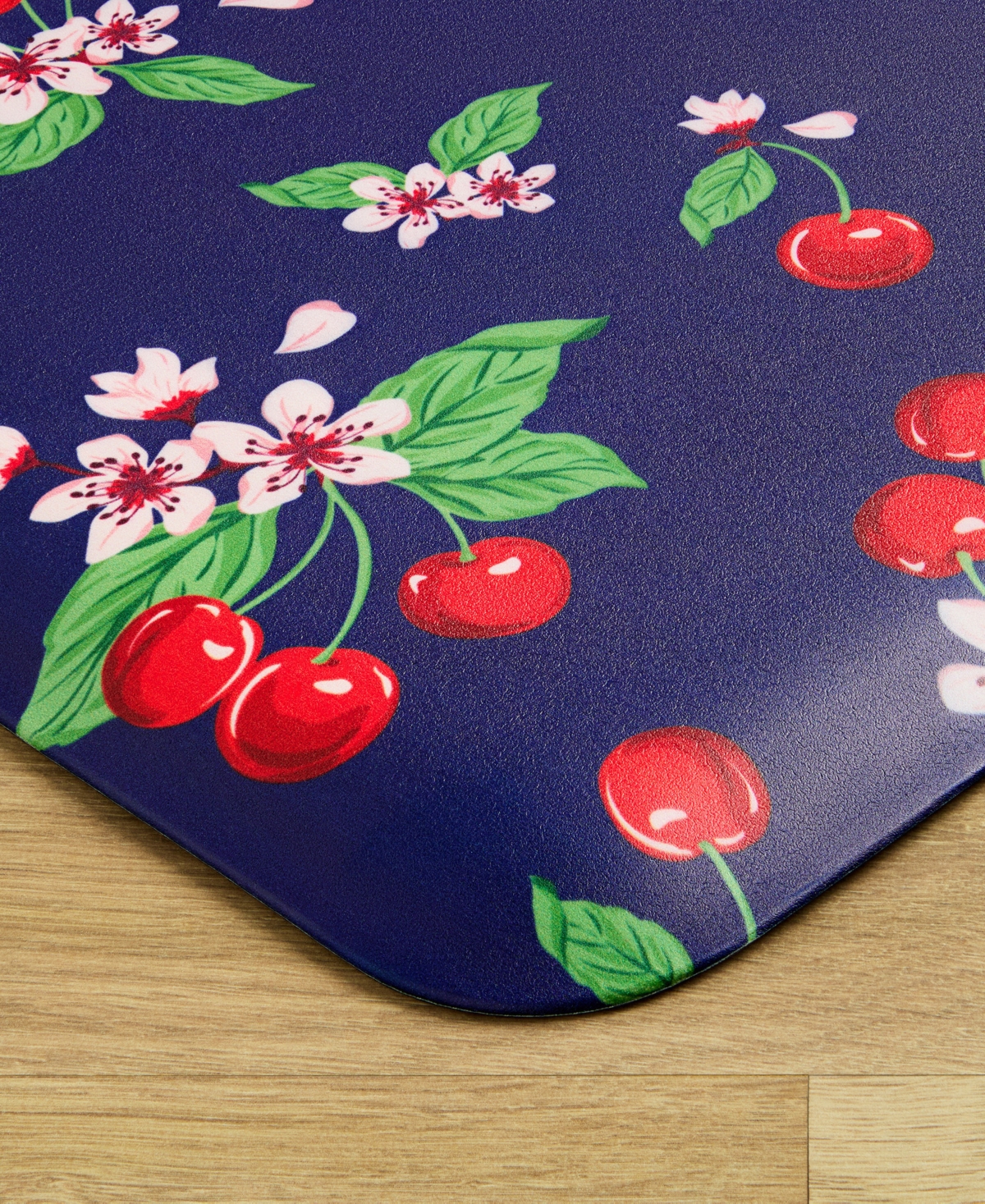 Draper James Fruit Cherry Blossom Bistro Bevel Edge Comfort Kitchen Mat, 39" x 19.69"