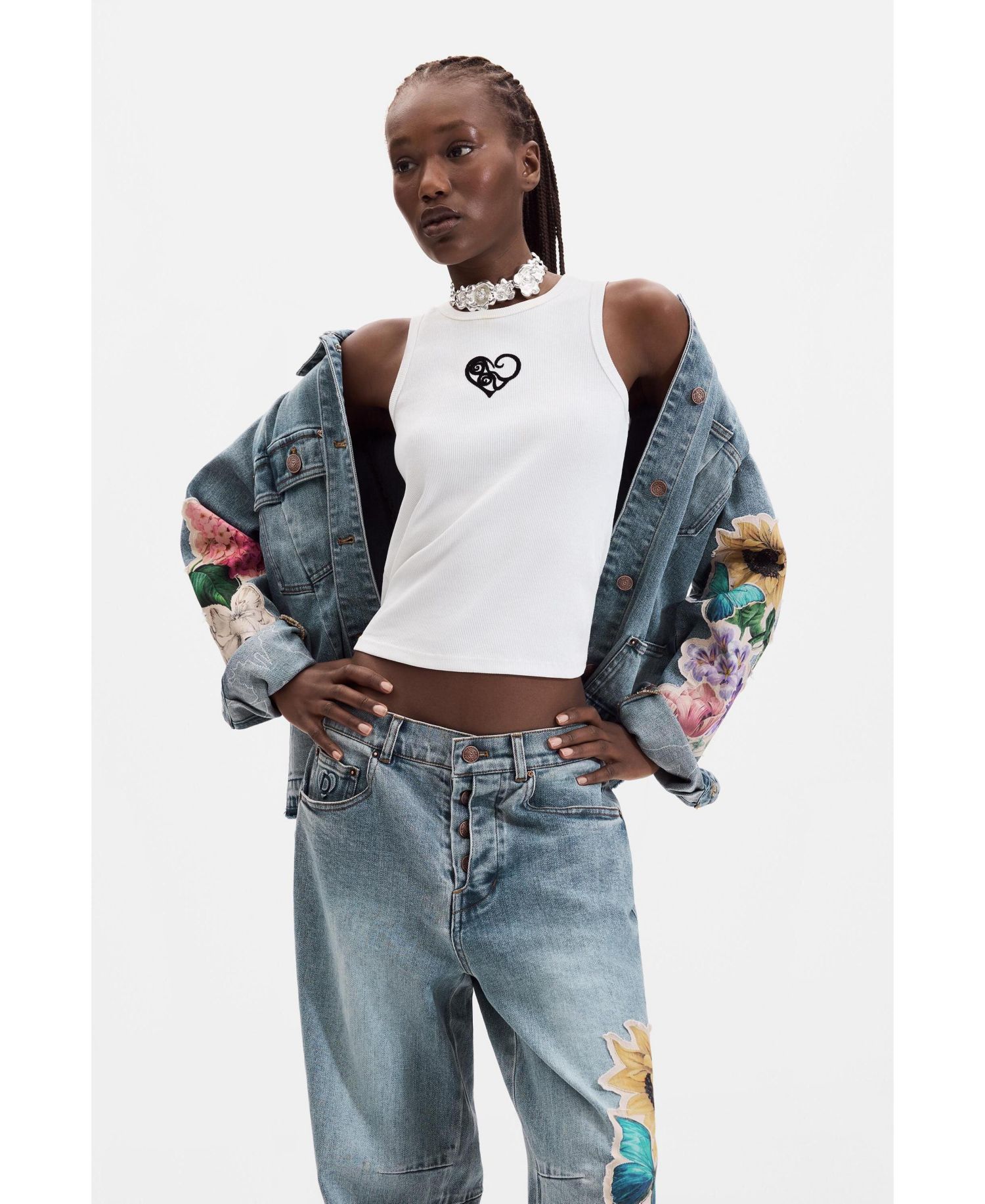 Women's Floral Printed Jeans